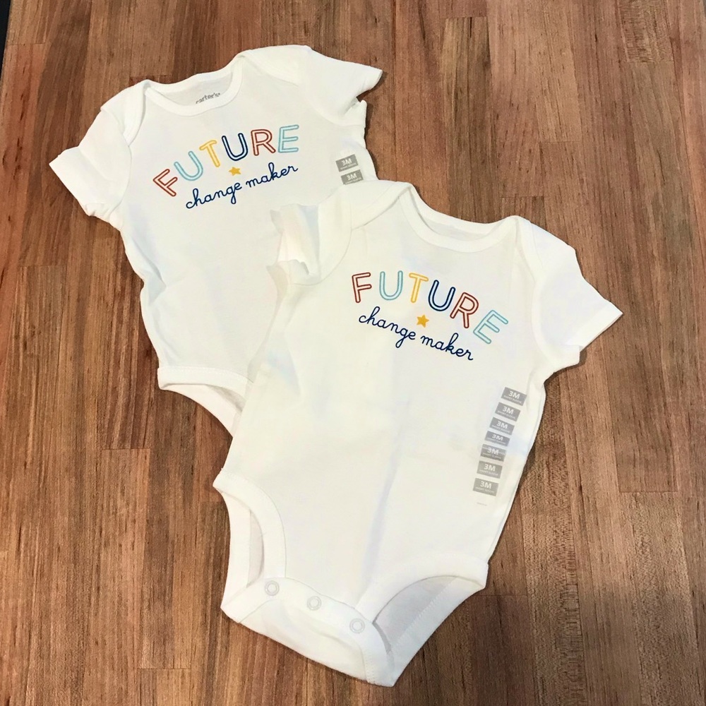 Carter’s matching twin pair onesies
